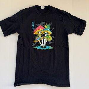 Champion Black Mushroom T-Shirt with Colorful Graphic